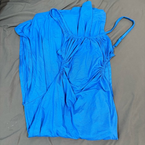 Anthropologie Blue Open Back Maxi Dress - Picture 1 of 5